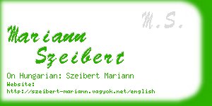 mariann szeibert business card